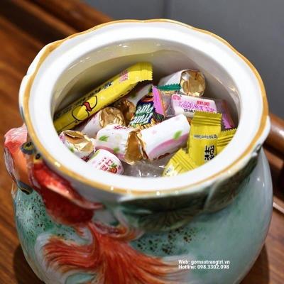 HŨ CÁ SỨ ĐỰNG BÁNH KẸO